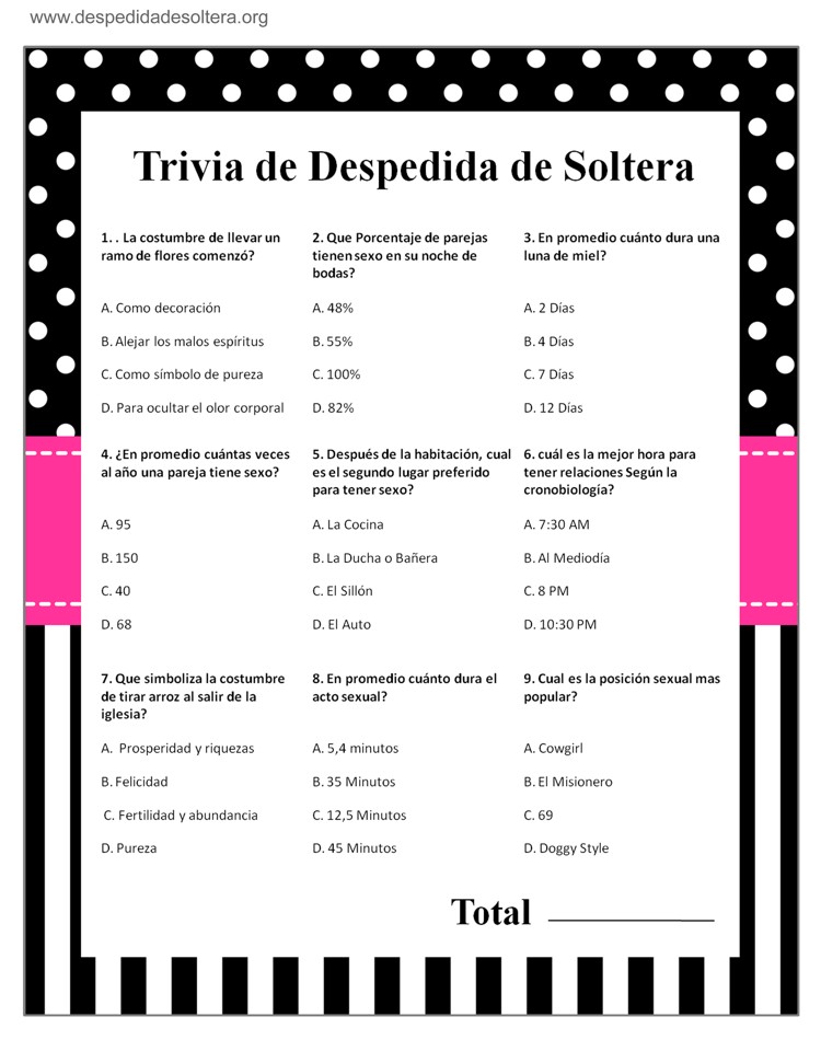 Trivia Juegos Para Despedida De Soltera